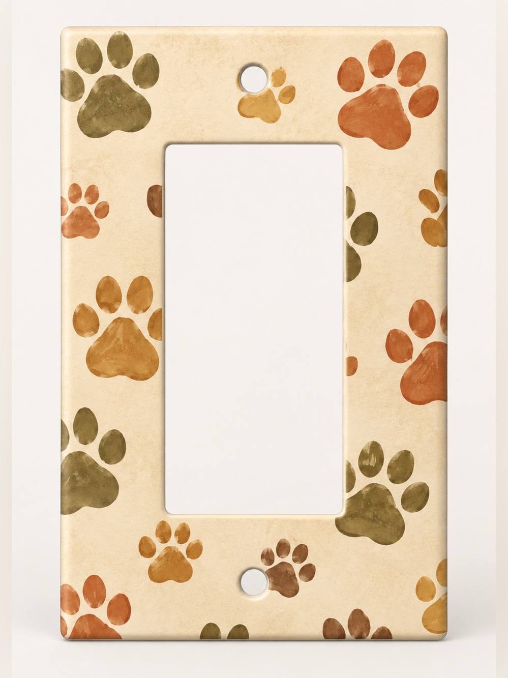 Handmade Paw Print Dog Cat Pet Rocker Light Switch Cover Plate
